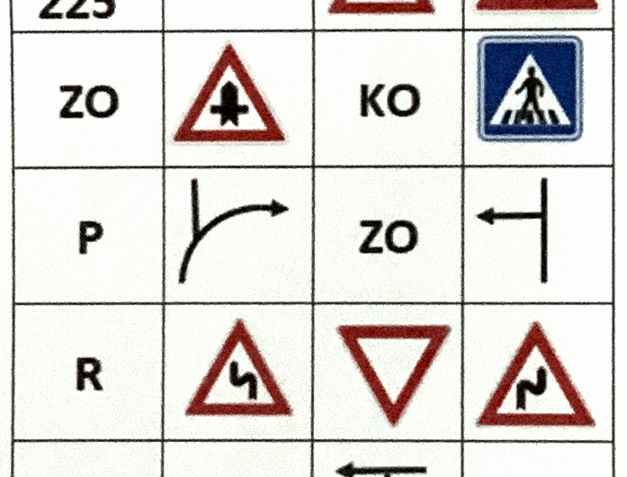 Itinerář je založen na dopravním značení, které doplňuje slovní popis.
